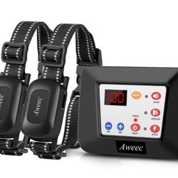 Wireless Dog Fence System, Electric Fence for Dog & Training Collar with Remote, Wireless Dog Collar Boundary Containment System For 2 Dogs