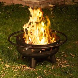 #R4 32Inch Steel Wood Burning Outdoor Fire Pit with Poker $ 70