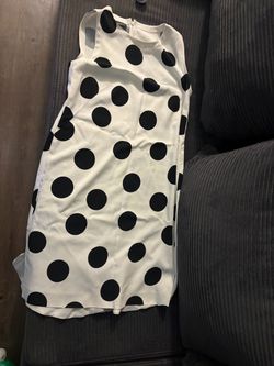 Sleeveless Polka Dot Knit Mini Swing Dress