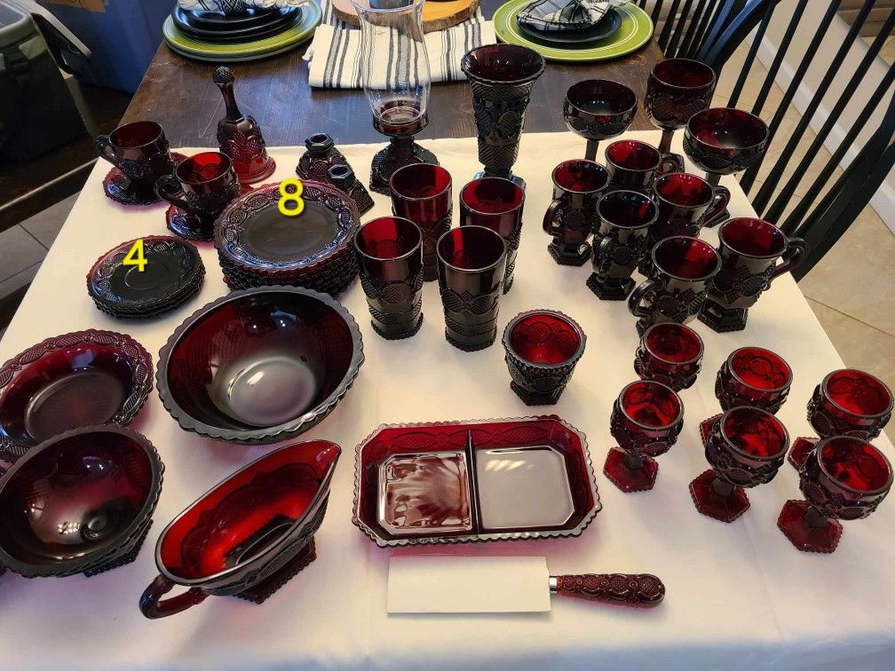 Avon Cape Cod Collection, Vintage, Ruby Red Dinnerware