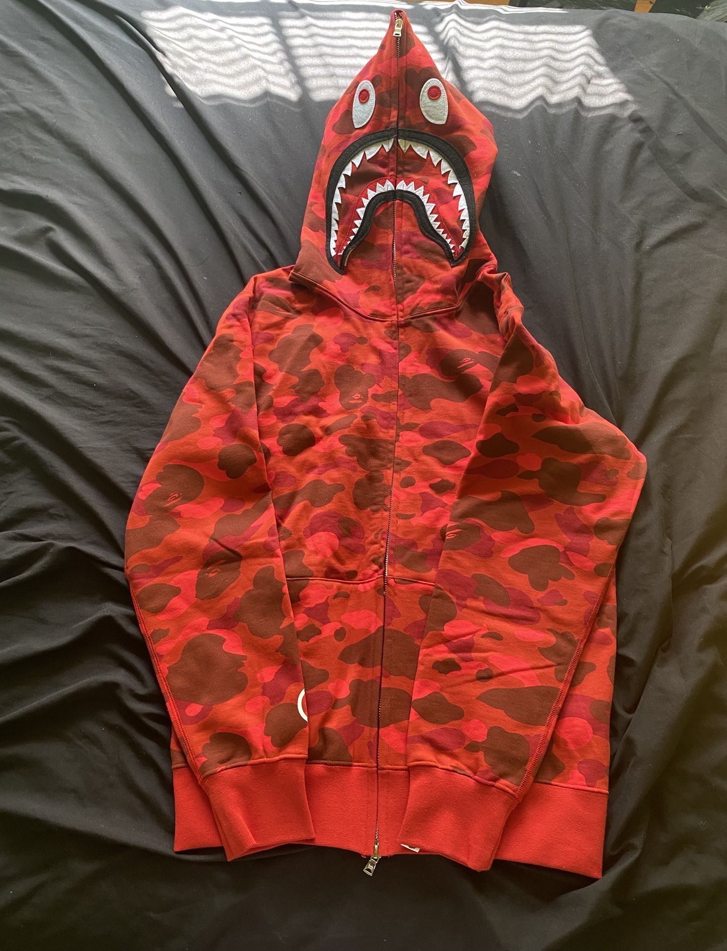 BAPE Color Camo Shark Full Zip Hoodie Red