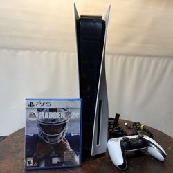 PS5 PlayStation 5 Disc With 1 Controller All Cables & Madden 24 
