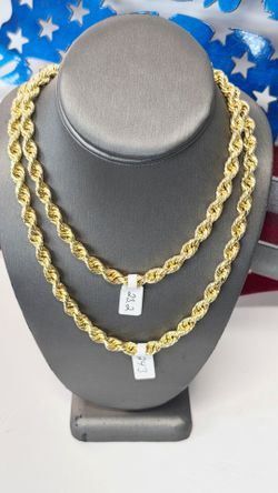 10k Semi Hollow 7.6mm 24 and 26inch Chains
