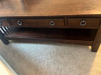 Real Wood Espresso Finish Coffee Table and End Table