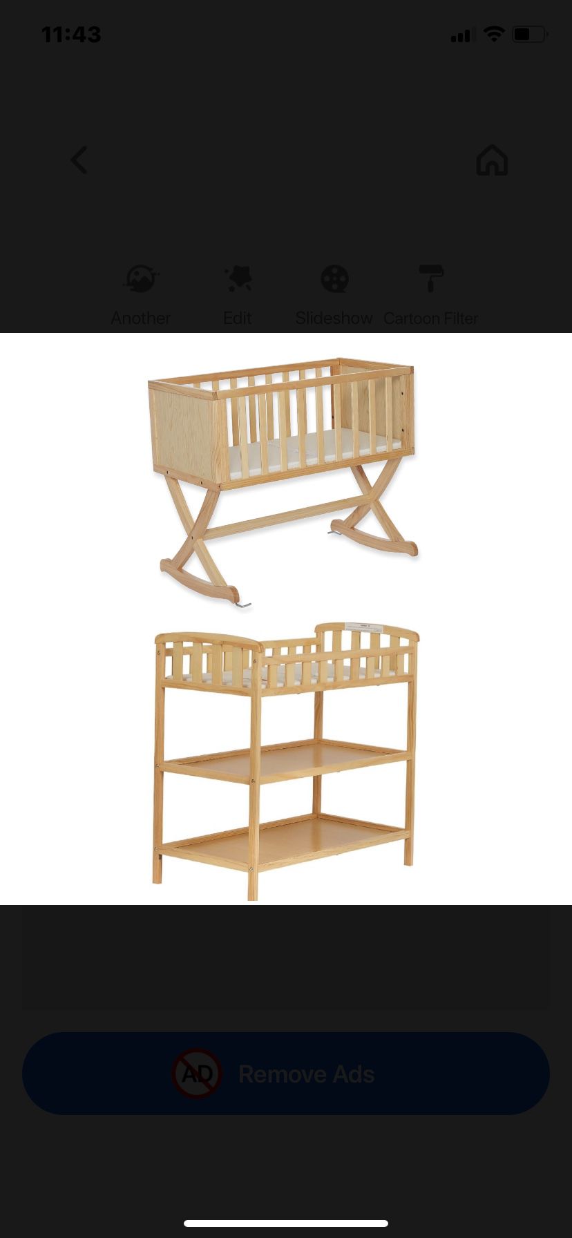 New- Dream On Me Cradle And Changing Table Set - New Zealand Pine