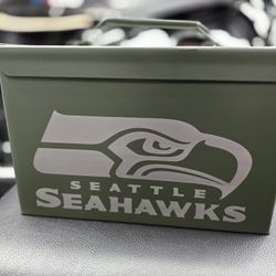 Seahawks Large Ammo Can Laser Engraved 