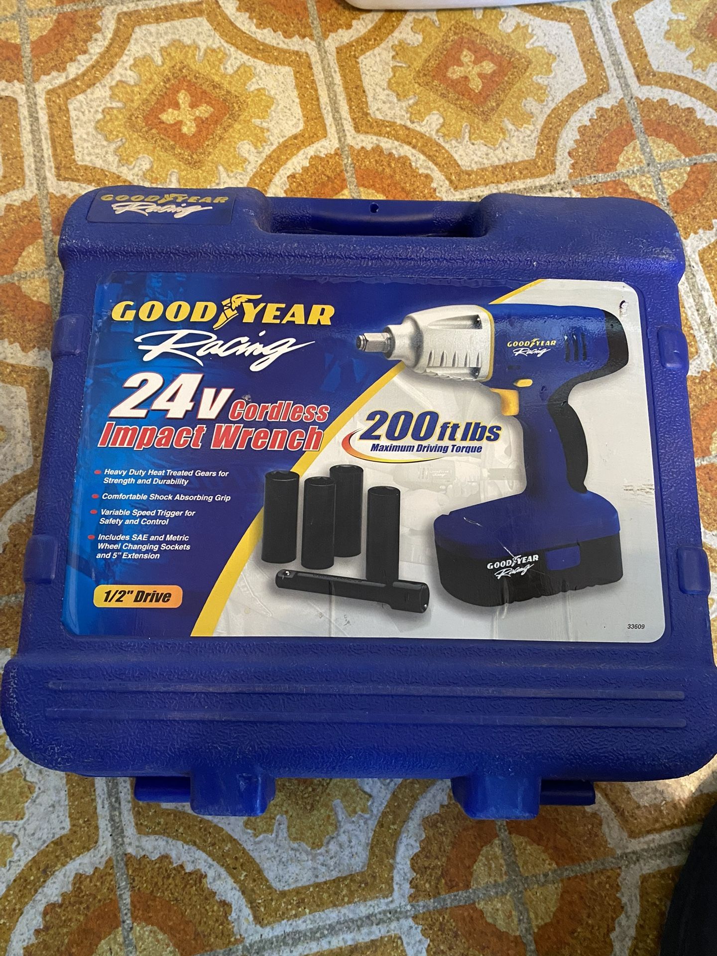 Goodyear Racing 24V Cordless Impact Wrench 1/2" Drive Model #33609
