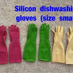 Silicon  dishwashing  gloves  (size  small)  -  $3/pair