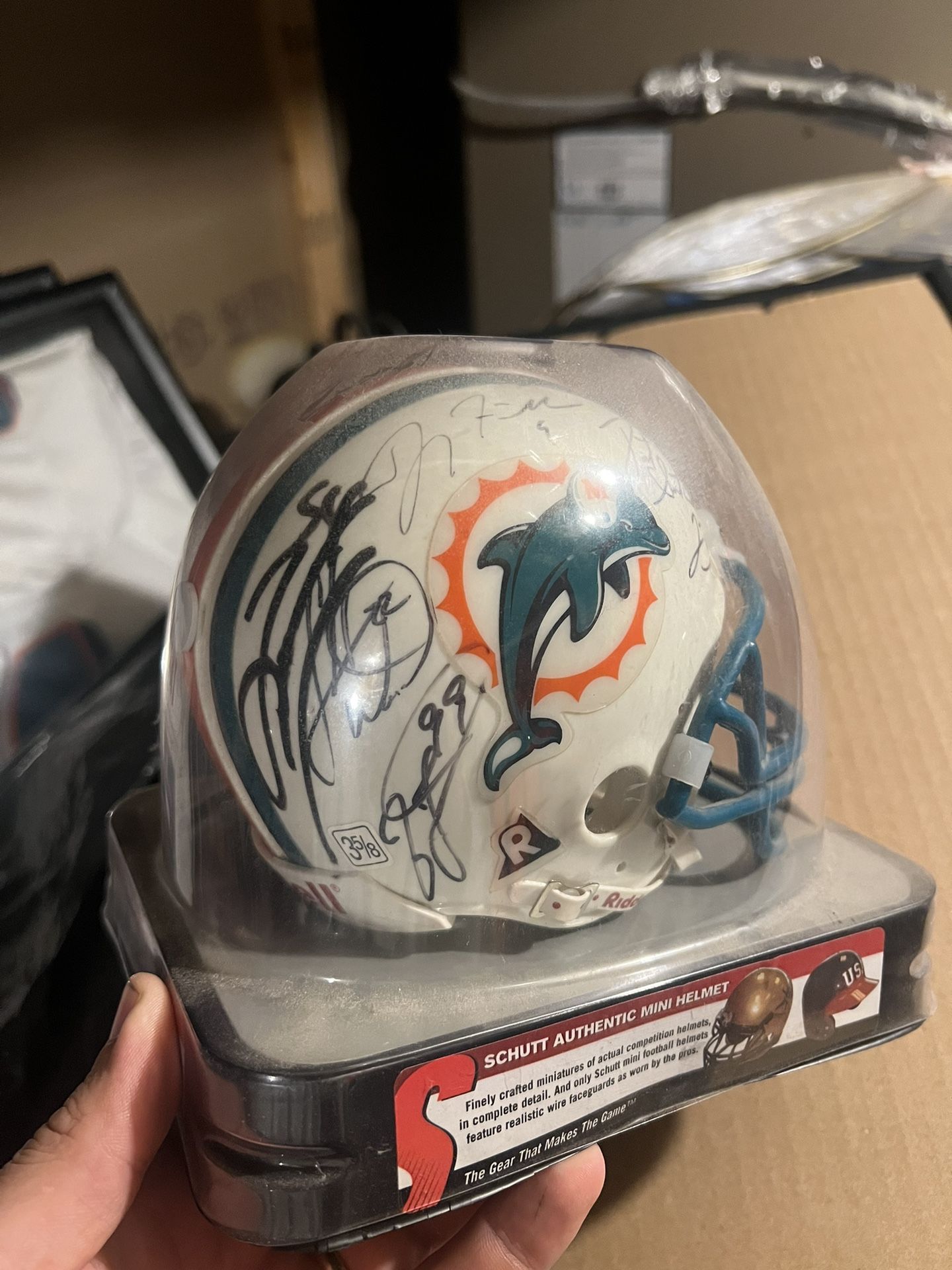 Miami Dolphins Signed Mini Helmet