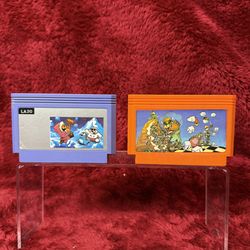 KL2- (Set of 2) RARE Ice Climber Famicom NES in Purple Cartridge & Super Mario 3