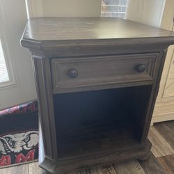 Grey Wood Matching End Tables - 2