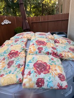 Floral Outdoor Patio Chair Cushions Set