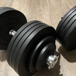 Set Of Adjustable Dumbbells Cast Iron CAP 100 lbs [ on each hand Total: 200 lbs ]