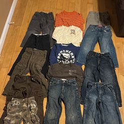 Large lot of boys clothing 14 pieces   Levi's, Gap, Children’s Place  Jeans, Cargo Pants, and Shirts   size 5 5slim 5/6 