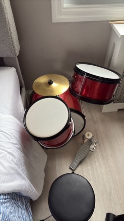 Red Junior Drum Kit with Stool
