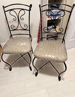 Set of 2 Wrought Iron Dining Chairs