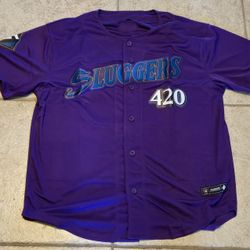 Sluggers Juiced 420 Big League Smoke Baseball Jersey Cannabis Marijuana Pot Weed 2XL New