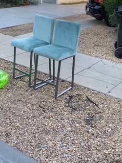 Teal Velvet Counter Stools – Set of 2