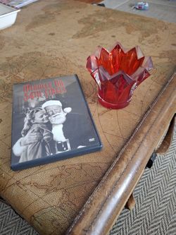 Christmas Dvd & Glass Candle Holder 