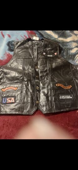 Motorcycle Leather Vest 