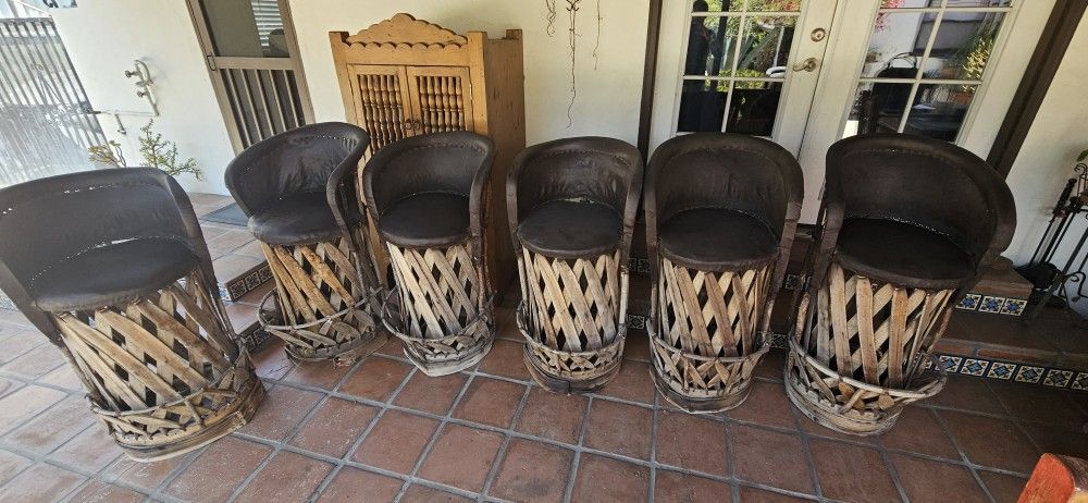 Mexican Equipale Bar Stools