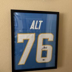 Joe Alt #76 Los Angeles Chargers Signed Custom Framed Jersey