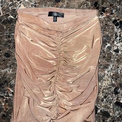 Ladies Womens sz 2 Missguided soft sparkly gathered copper mini skirt