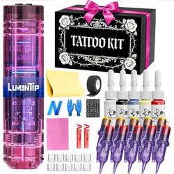 new Wireless Tattoo Machine Kit for Beginners & Professional Artists, Complete Tattoo Gun Set with 1600mAh Battery, Rotary Pen for Lining & Shading, I