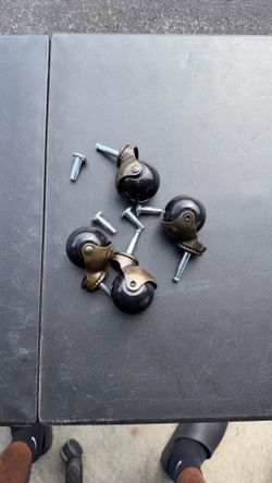 Set of 4 Black Swivel Caster Wheels w/ Mounting Screws - Lot of 4 Casters