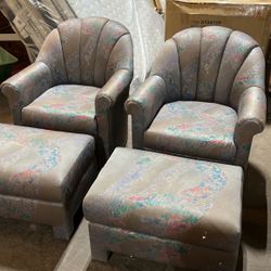 Bernhardt Chairs W/ Ottoman