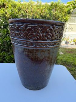 Jumbo Ceramic Plant Vase Sapphire Campanie international 18”