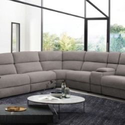 Brand New Grey Super Plush Power Reclining Sectional Sofa 