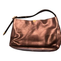 Black Leather Coach Bag / Large