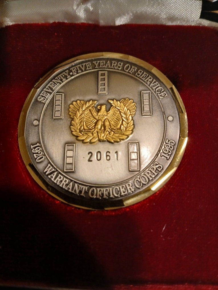 1995 U.S Army Warrant Officer Corps Medal Medallion 2"