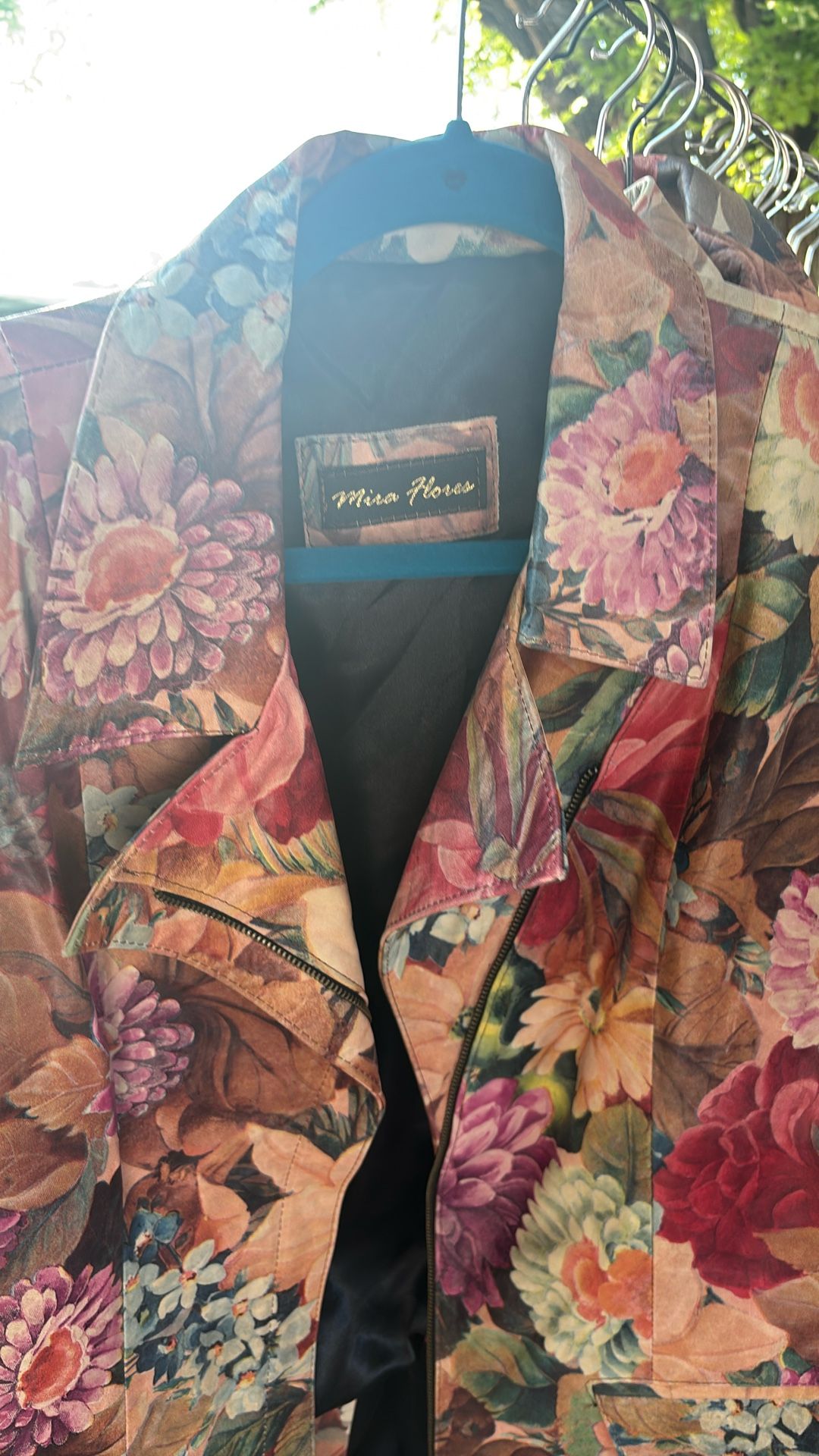 Flower Leather Print (NEW) Leather Jacket