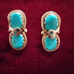 Vintage Effie Calavasa  Sterling Silver Rattlesnake Earrings