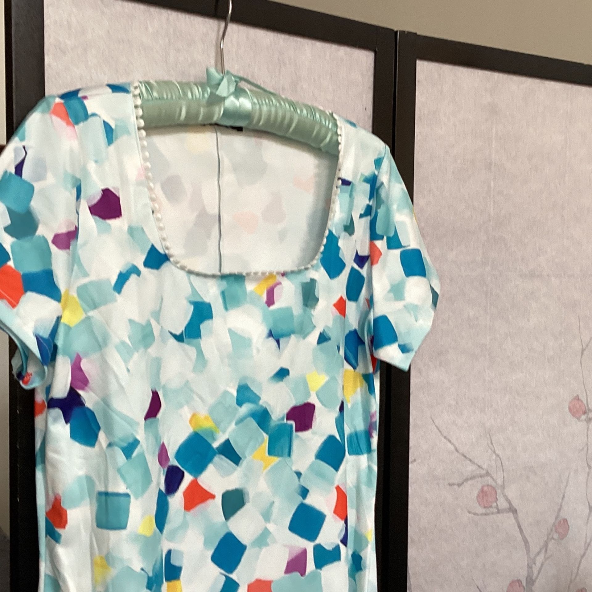 Just Fashion Now, A-Shape SummerDress, Short Sleeves, Multi Color, Size Medium