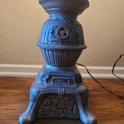 Vintage Ceramic Pot Belly Stove Lamp