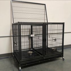 Dog Cage Kennel Size 43 Large Folding With Divider New In Box 