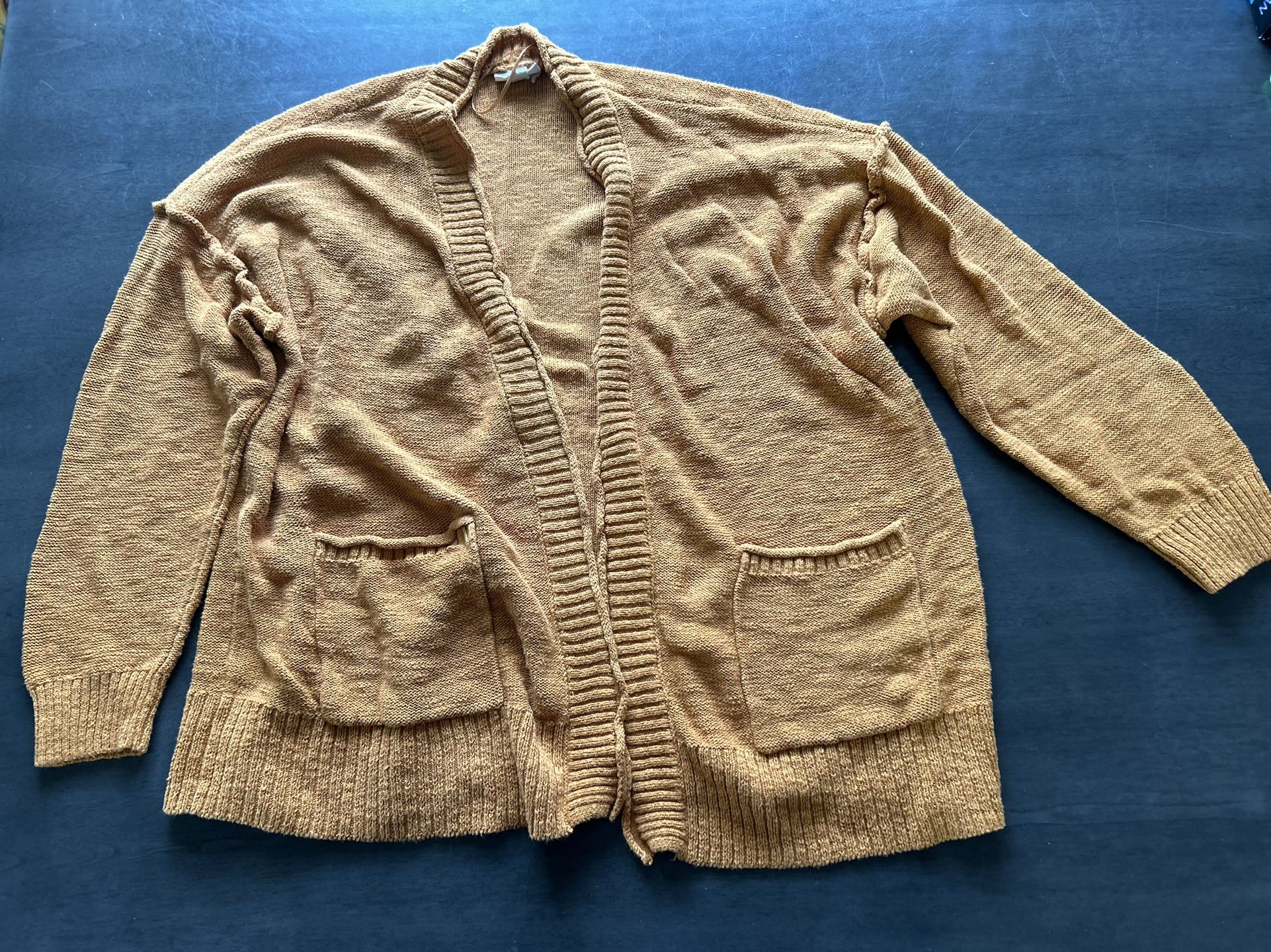 Cardigan, women’s Xlarge cardigan, mustard color, a.n.a Brand