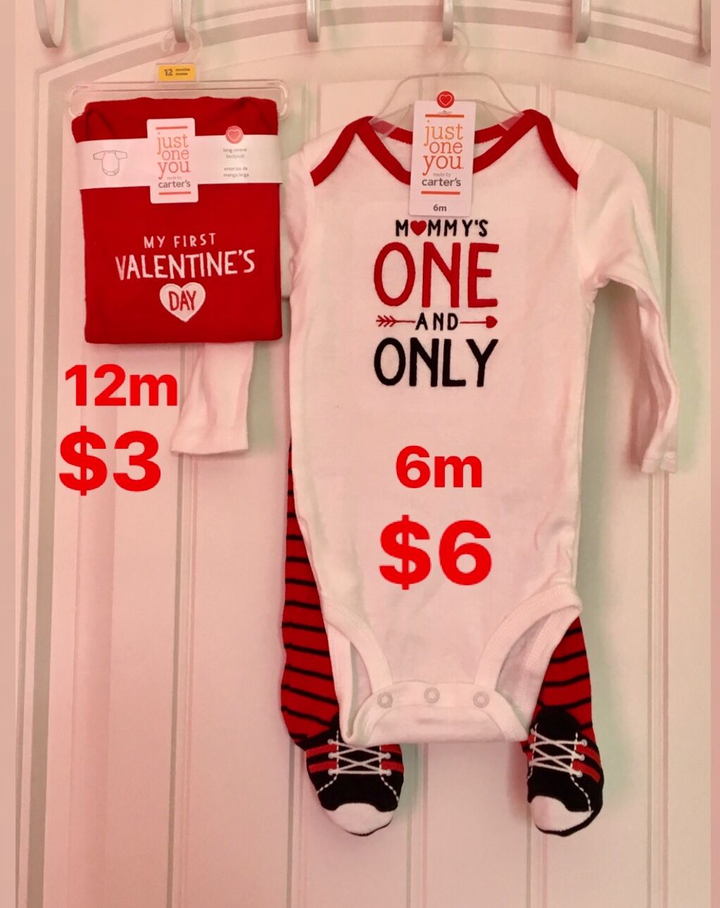 Baby onesie $3 and outfit $6