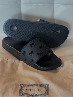 Gucci Rubber GG Slide 'Black'