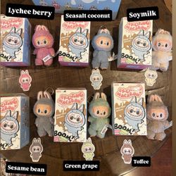 Pop Mart Labubu The Monsters Tasty Exciting Macaron Lychee Berry, Seasalt Coconut, Soymilk, Sesame Bean, Green Grape, Toffee