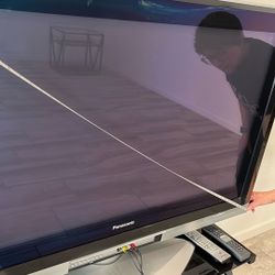 53” town of sonic plasma, flatscreen television, and three tiered stand