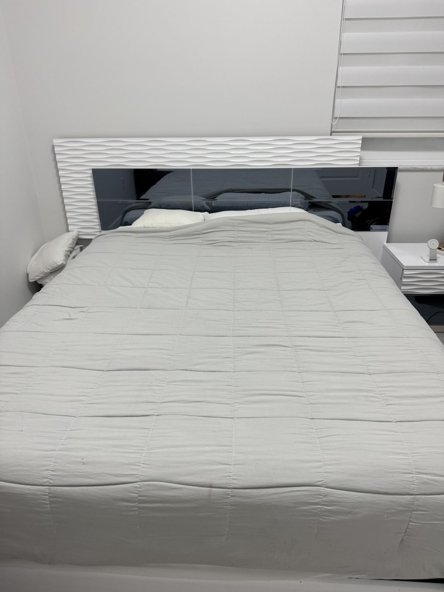 White Mirror Bed Frame 