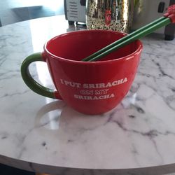 Big Siracha Coffee Mug With Chopsticks Brand New Thumbnail
