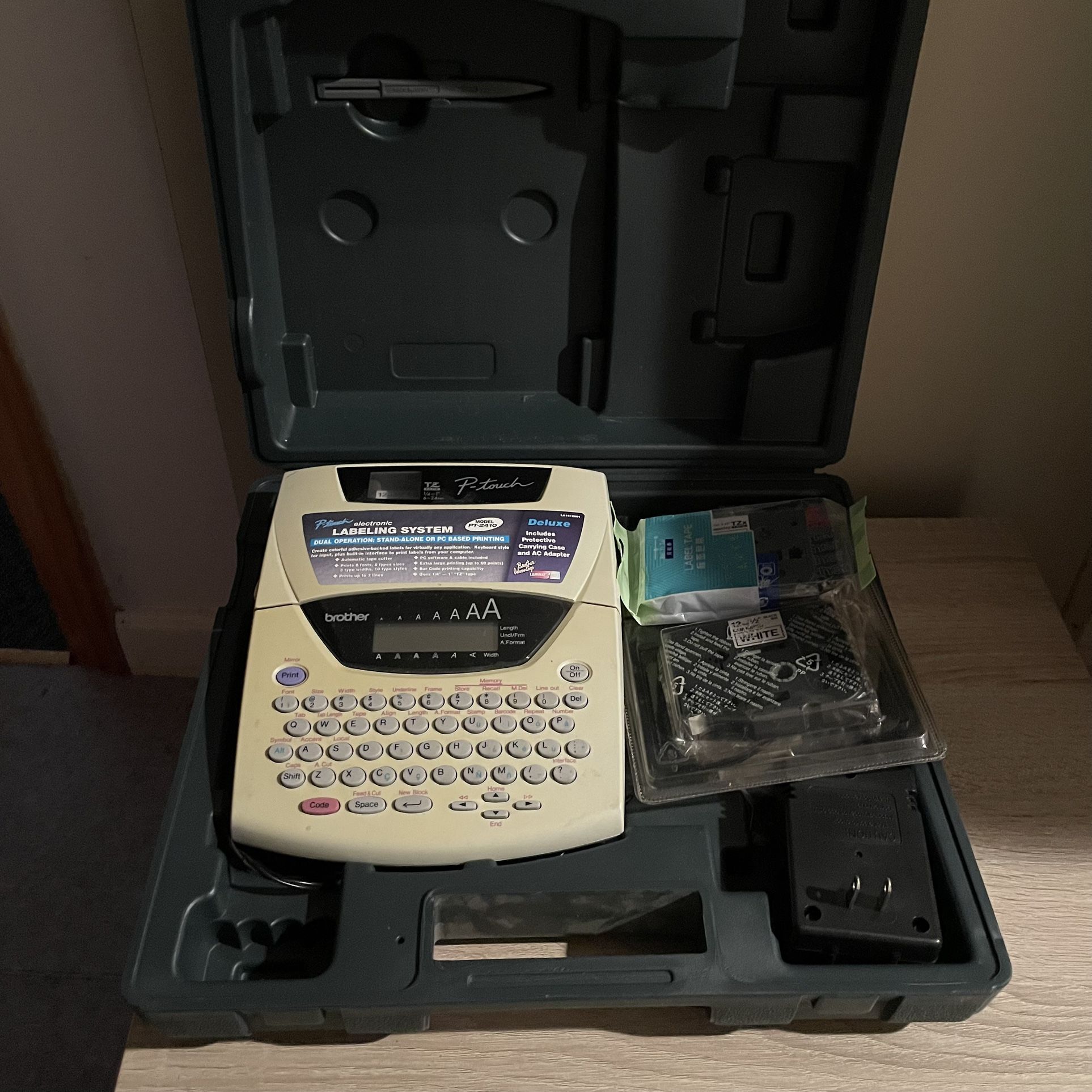 Brother P-Touch PT-2410 Label Thermal Printer with 2 new tapes