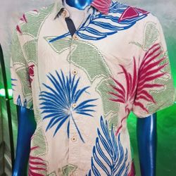 Tommy Bahama Shirt Men’s XL 100 % Silk 
