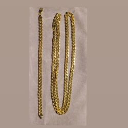 Gold Plated Necklace + Bracelet
