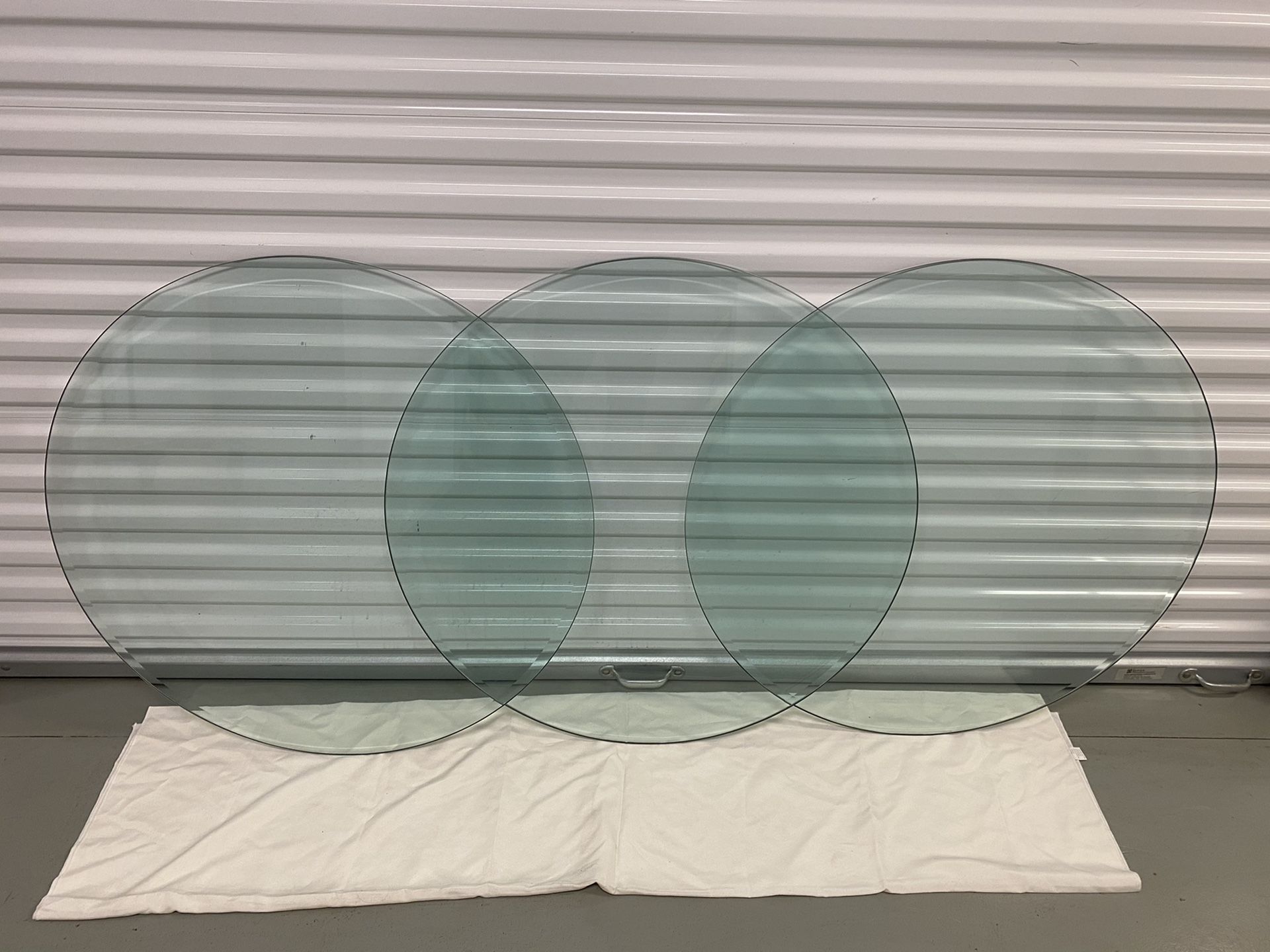 Set of 3 Pieces of Circular 3/8” Beveled Glass - Tempered